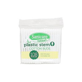 Sanicare Cotton Buds Plastic Stem 108