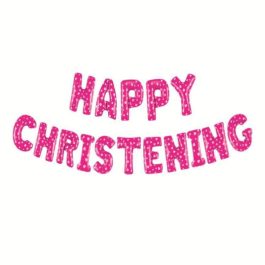Happy Christening Foil Balloons 16″