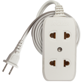 Royu REDEC102 2 Gang Flat Pin Outlet 250V 10A 3M Extension Cord