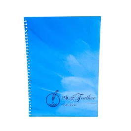 Blue Feather Notebook Spiral w/ Plastic Cover 80lvs 6×8 1/2
